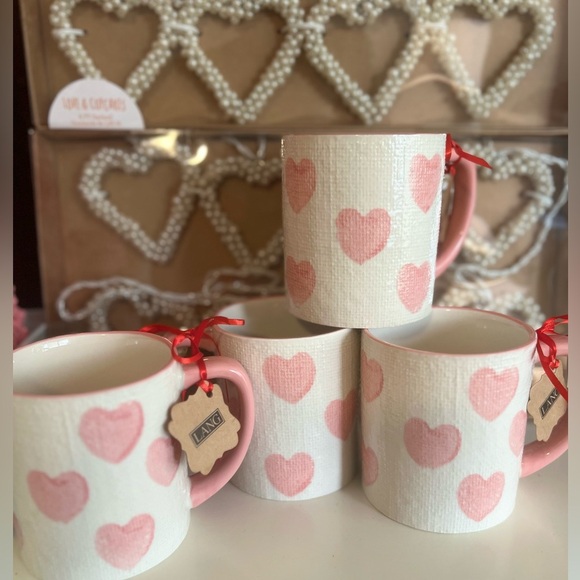 Lang Other - Lang Ceramic Heart-Print Mug Set of 4
